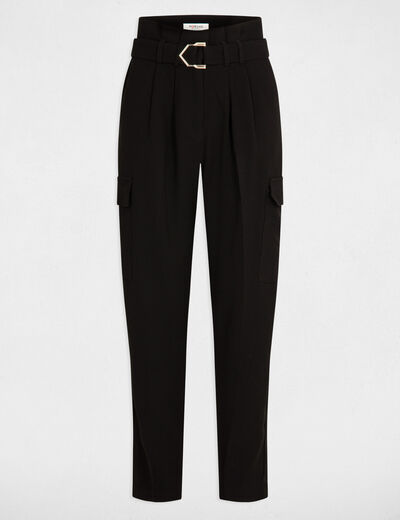Pantalón estrecho la pernera negro mujer