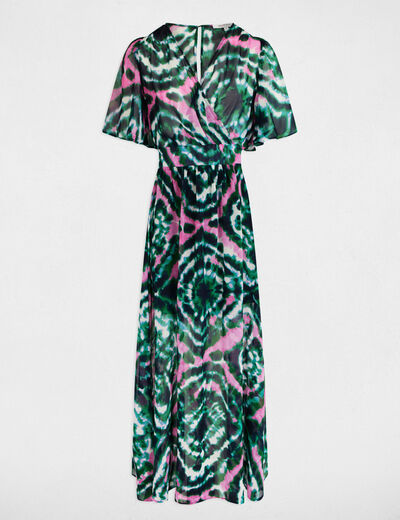 Vestido largo estampado multico mujer