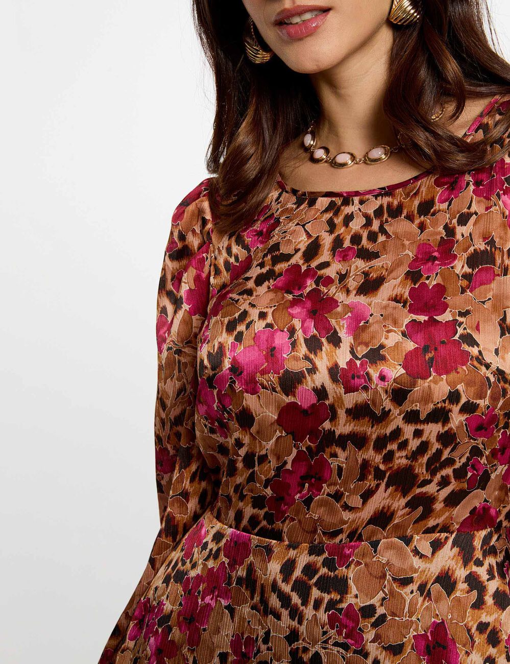 Vestido corto plisado multicolor mujer