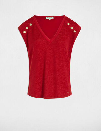 Camiseta de manga corta rojo mujer