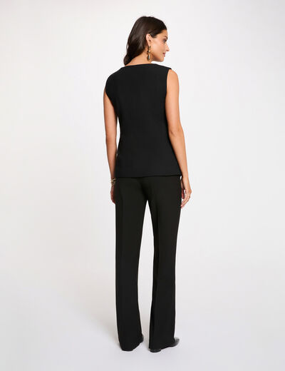 Chaqueta ajustada sin mangas negro mujer