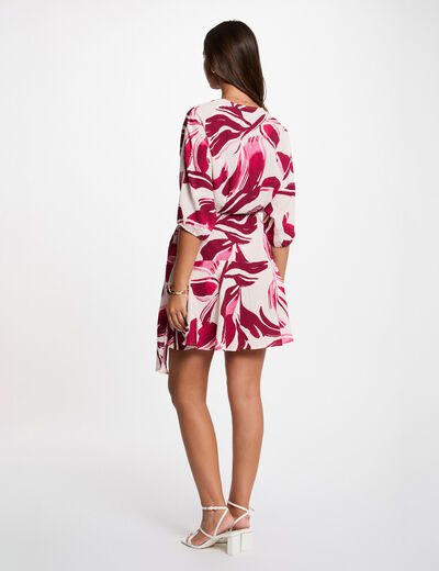 Vestido plisado cruzado multicolor mujer
