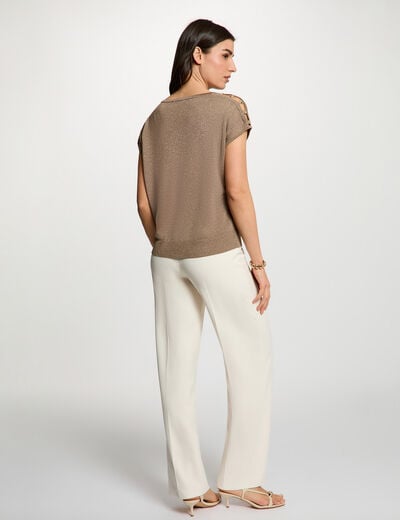 Jersey oversize con cuello v topo mujer