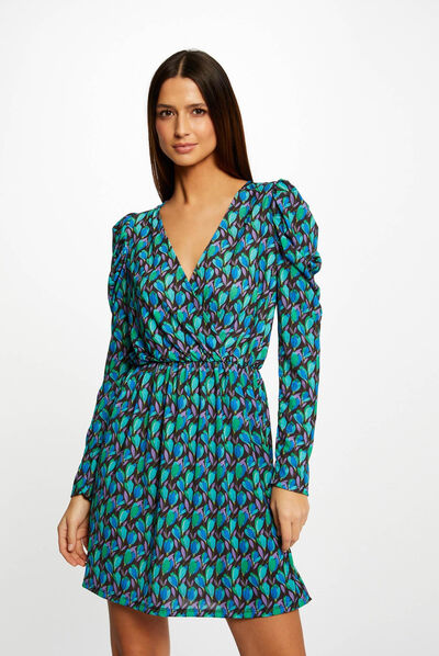 Vestido recto estampado floral multicolor mujer