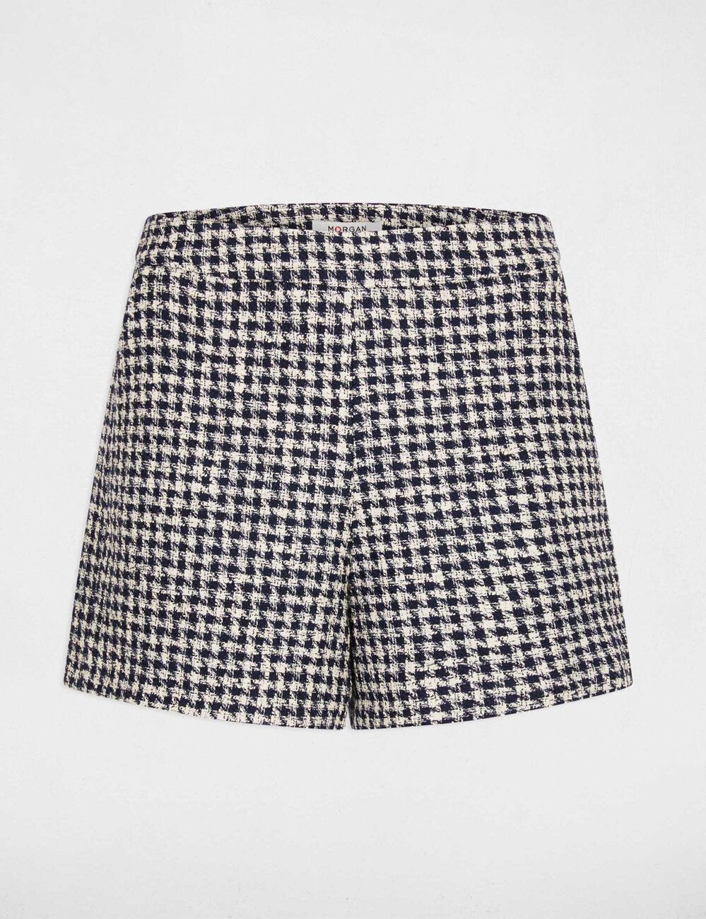 Pantal&oacute;n corto de tweed de tiro alto multicolor mujer
