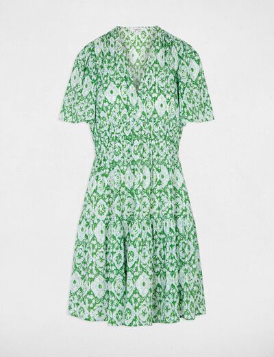 Vestido corto con cuello en V multicolor mujer