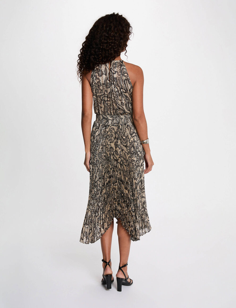 Vestido sin mangas plisado multicolor mujer