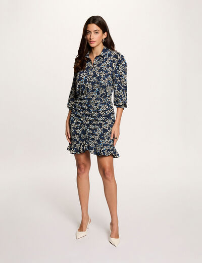 Vestido corto fluido multicolor mujer