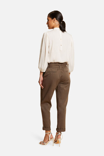 Blusa manga 3/4 efecto satinado  mujer