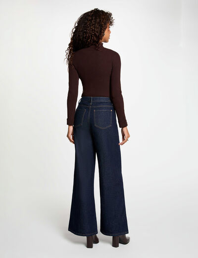 Jersey de cuello alto marr&oacute;n oscuro mujer