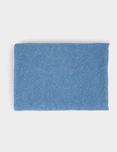 Fular hilos metalizados azul mujer