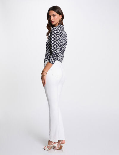 Pantalón recto blanco mujer
