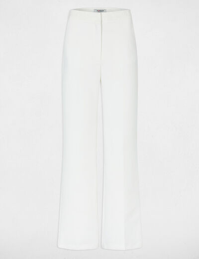Pantal&oacute;n ancho de tiro alto blanco mujer