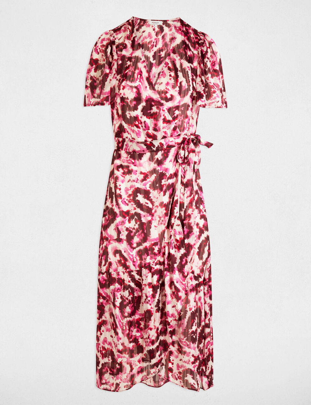 Vestido midi cruzado multicolor mujer