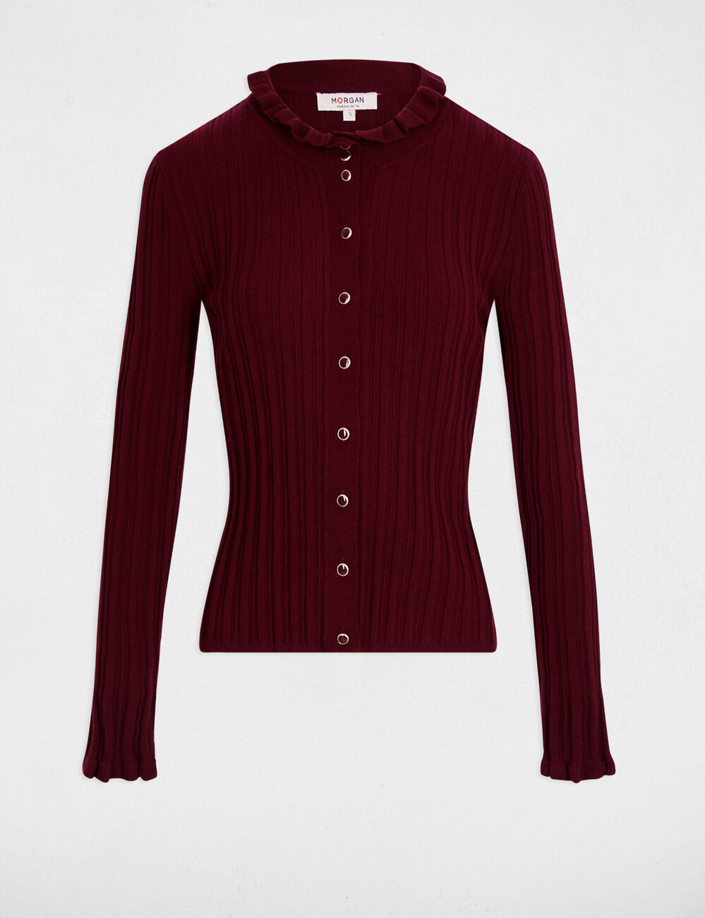 Jersey de cuello alto ajustado ciruela mujer
