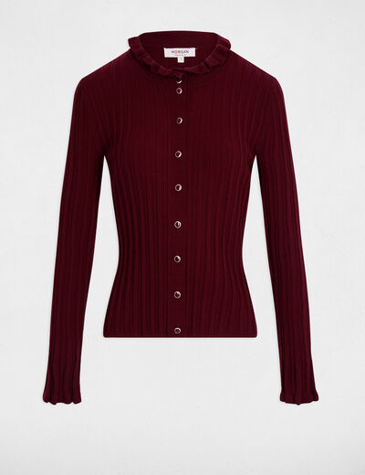 Jersey de cuello alto ajustado ciruela mujer