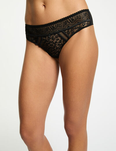 Braguita de encaje con tirantes finos negro mujer