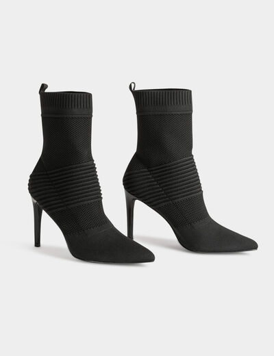 Botines de tacones de aguja negro mujer