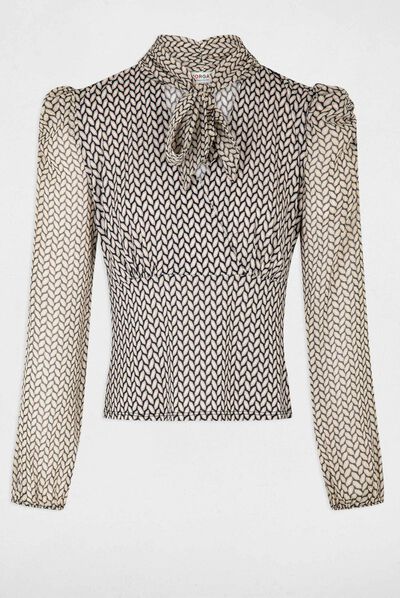 Camiseta manga larga estampada multico mujer