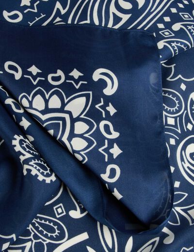 Pa&ntilde;uelo satinado azul marino mujer