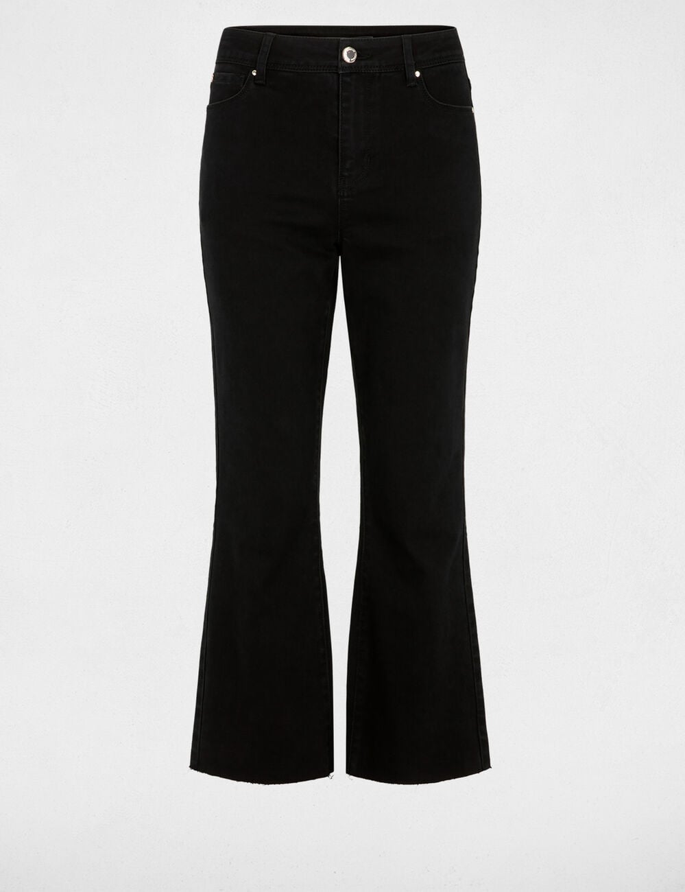 Vaqueros flare 7/8 negro mujer