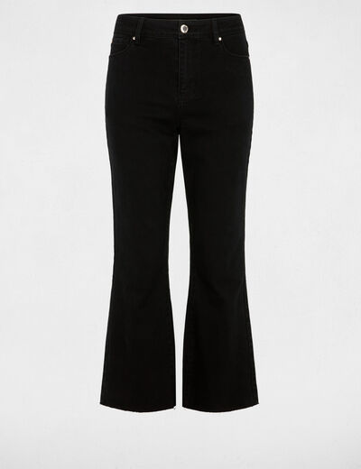 Vaqueros flare 7/8 negro mujer