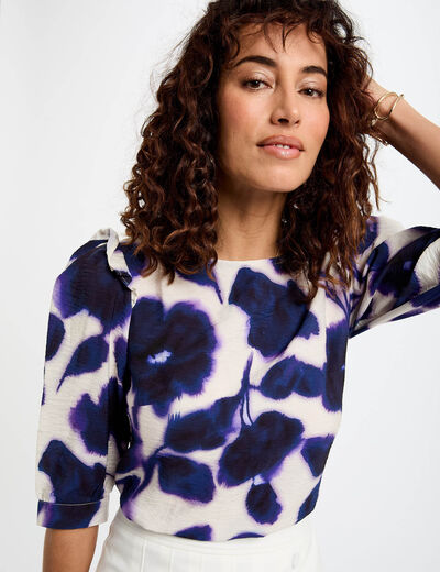 Blusa manga 3/4 estampada multicolor mujer