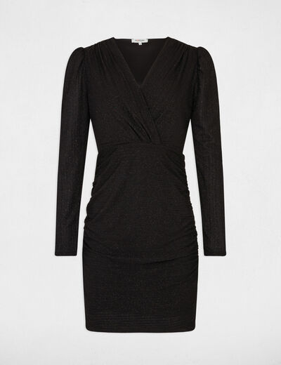 Vestido corto ajustado negro mujer