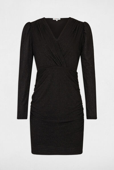 Vestido corto ajustado negro mujer