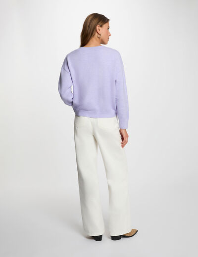 Jersey cuello redondo morado mujer