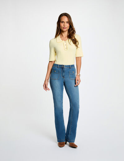 Vaqueros bootcut denim stone mujer
