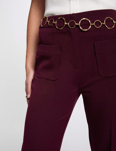 Pantalón boot-cut ciruela mujer