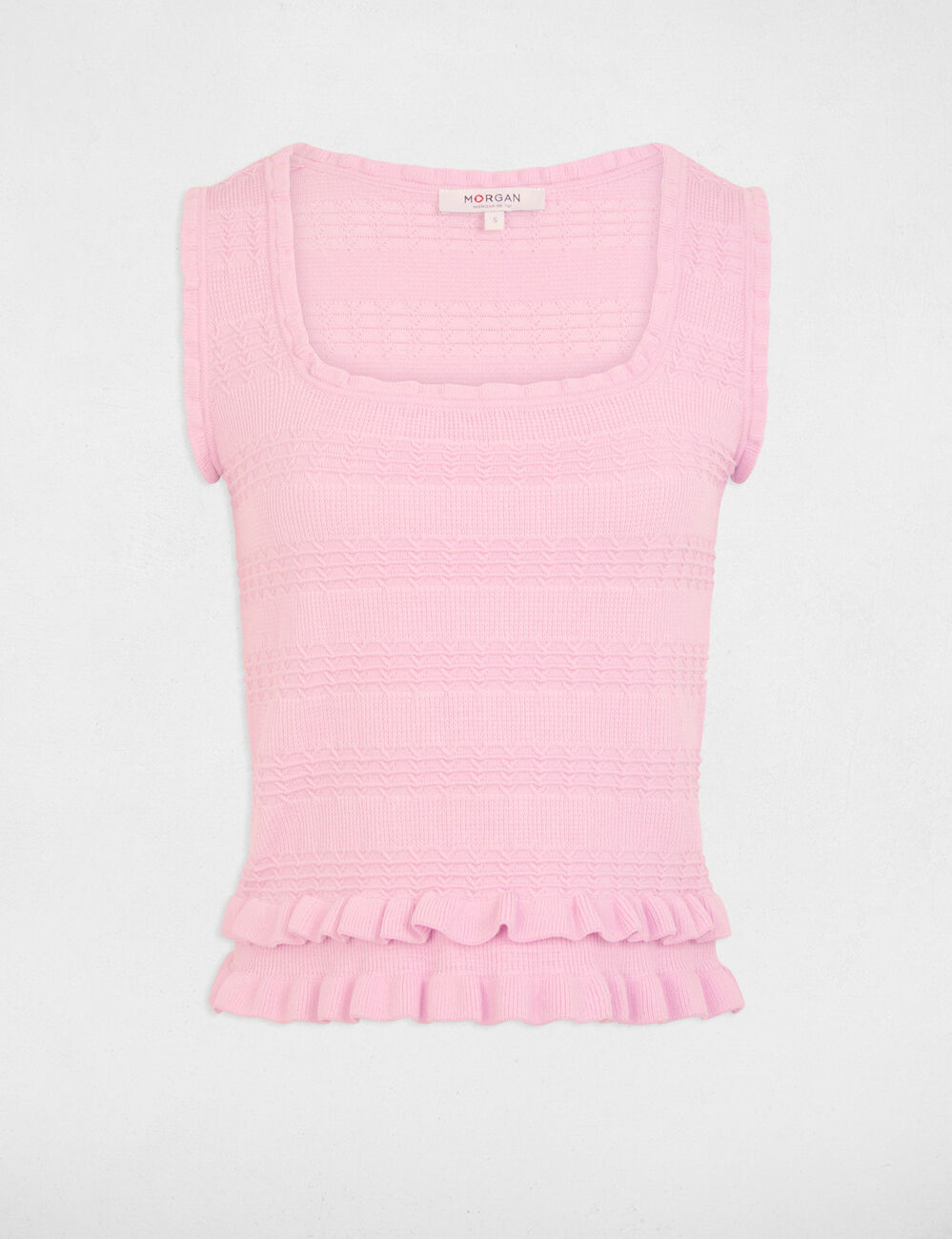Jersey sin mangas ajustado rosa mujer