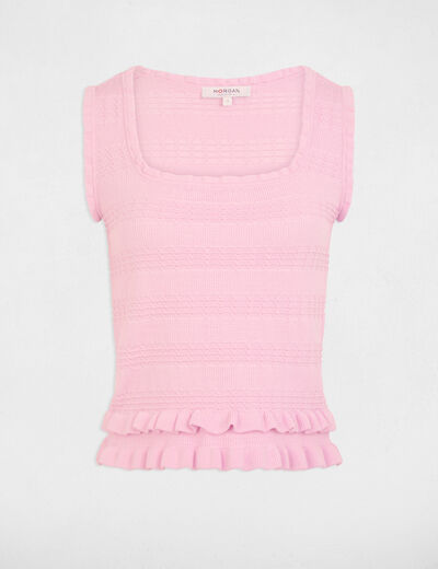 Jersey sin mangas ajustado rosa mujer