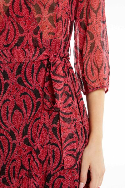 Vestido midi cruzado estampado abstracto multico mujer