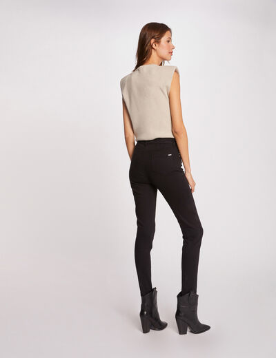Pantalón skinny talle estándar negro mujer