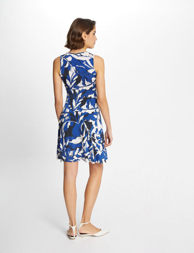 Vestido corto evasé estampado multico mujer