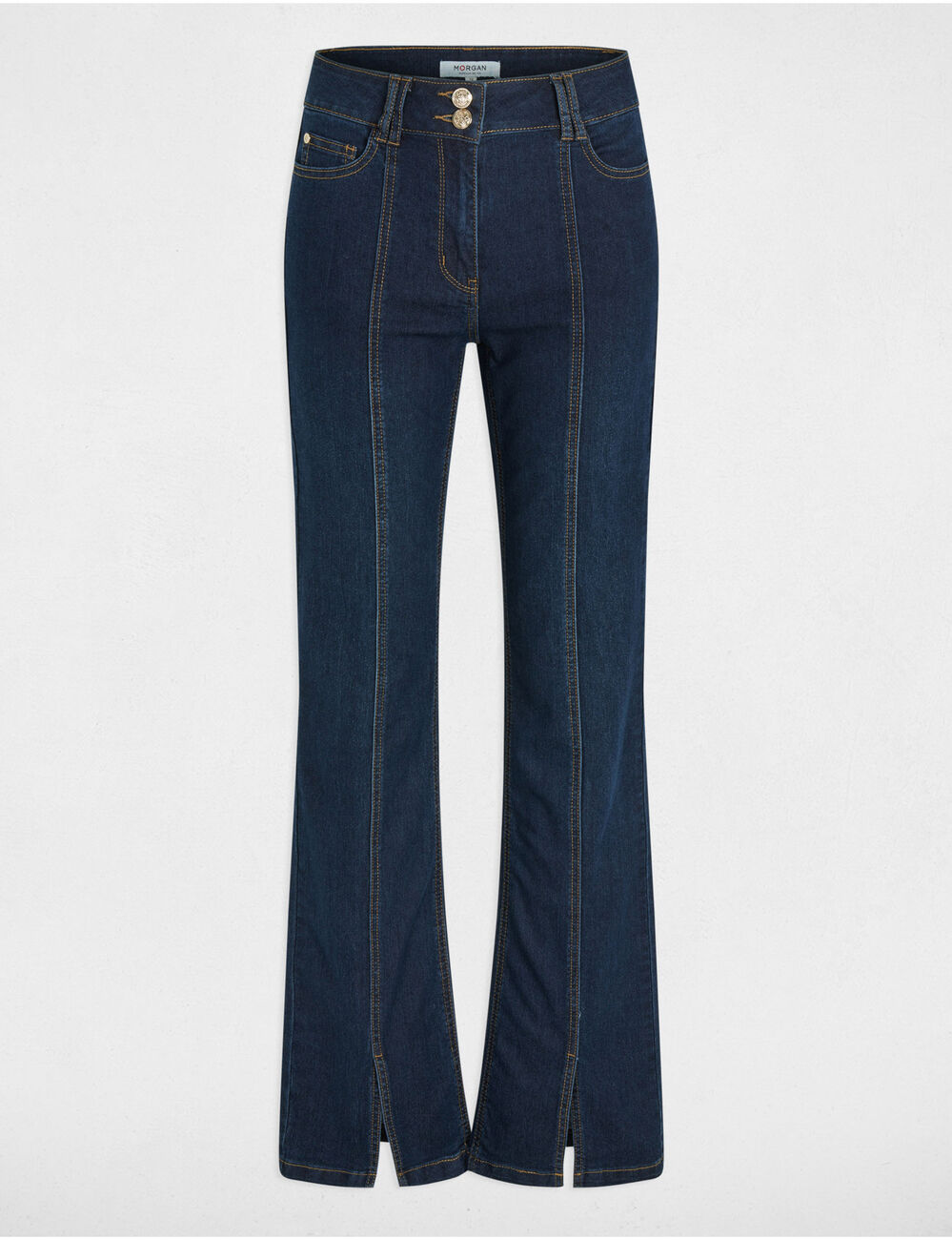 Vaquero boot-cut denim crudo mujer