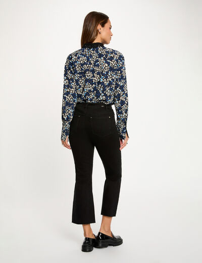 Camisa fluida estampada multicolor mujer