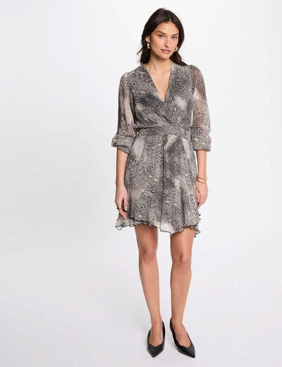 Vestido acampado estampado multicolor mujer
