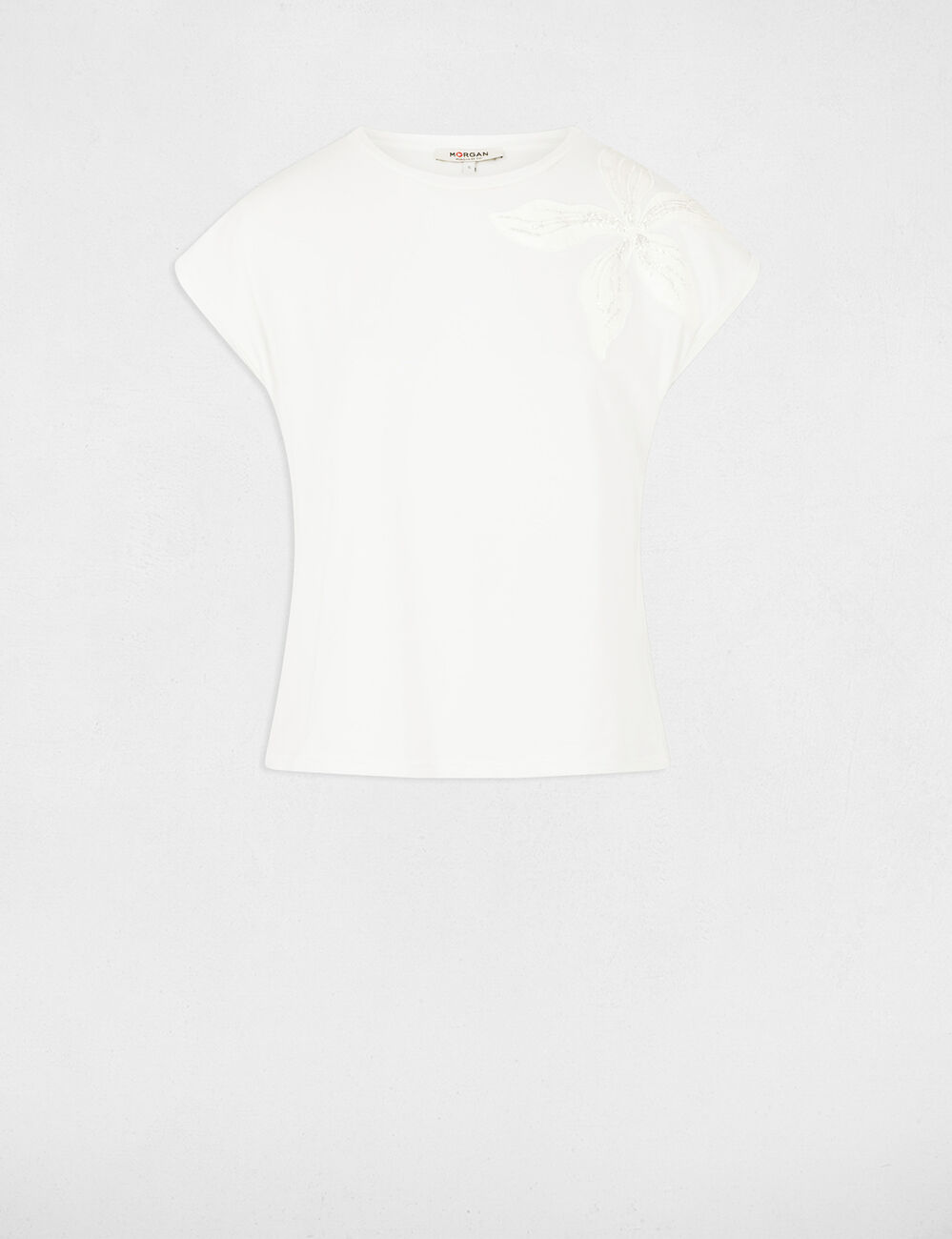 Camiseta manga corta blanco mujer