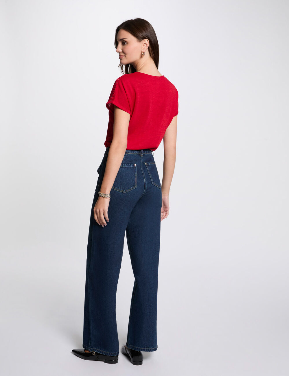 Camiseta manga corta rojo mujer