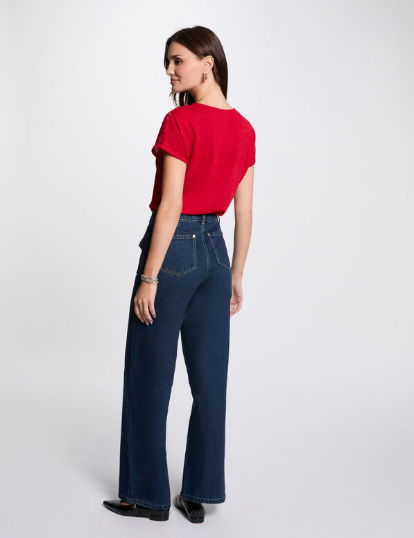 Camiseta manga corta rojo mujer