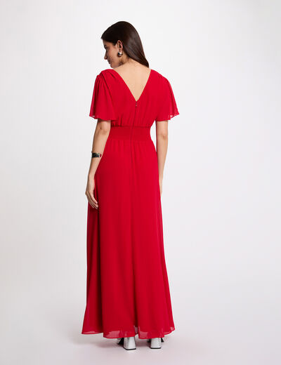 Vestido largo fluido rojo mujer