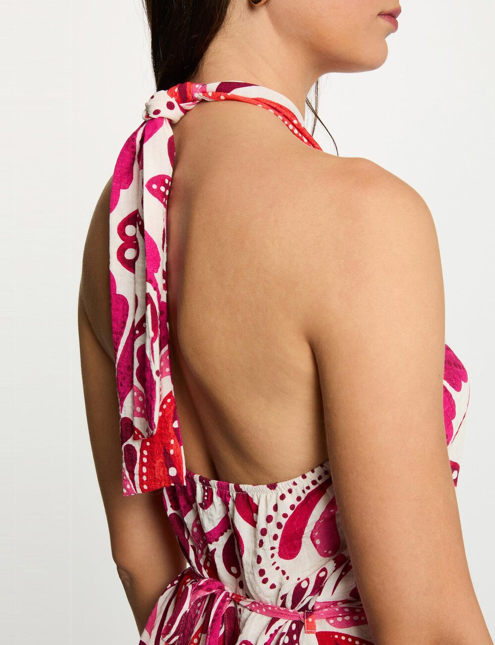 Vestido ajustado con cuello alto multicolor mujer