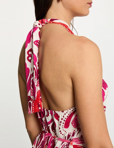 Vestido ajustado con cuello alto multicolor mujer