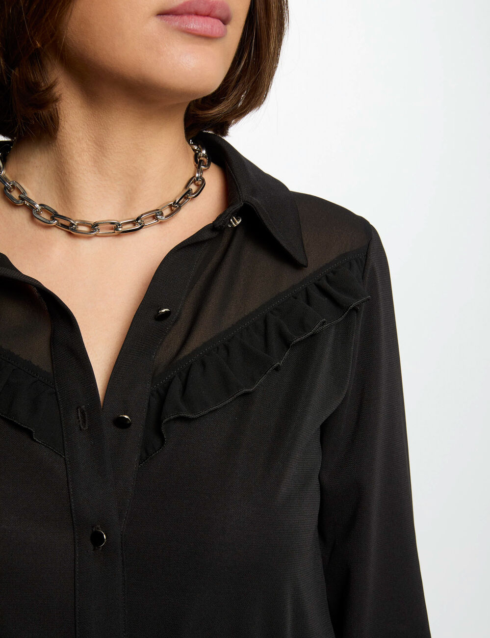 Camiseta manga larga negro mujer