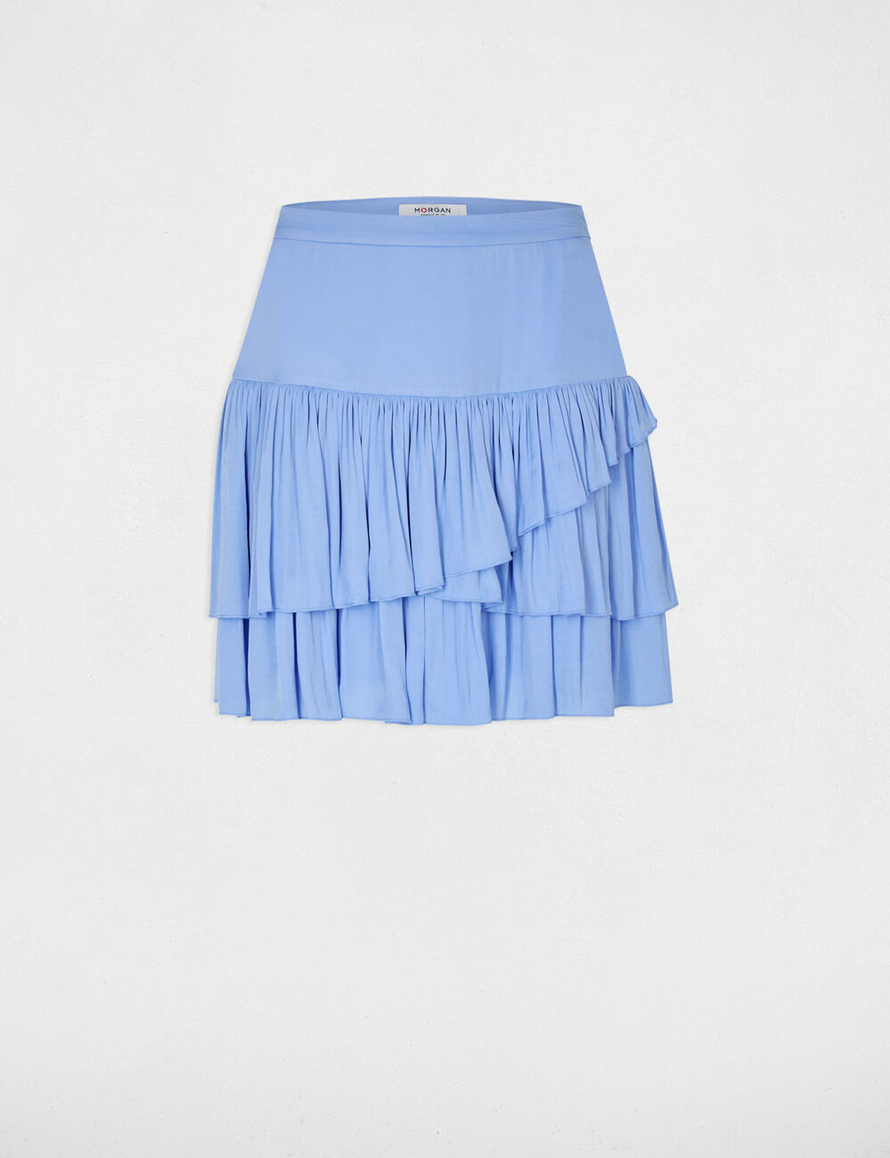 Falda corta ajustada azul mujer