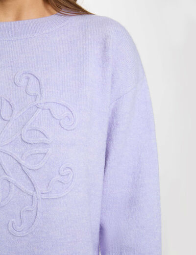 Jersey cuello redondo morado mujer