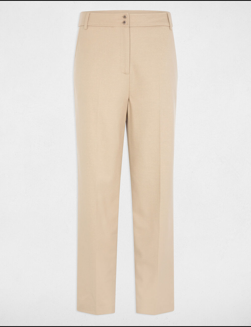 Pantalón recto marron clair mujer